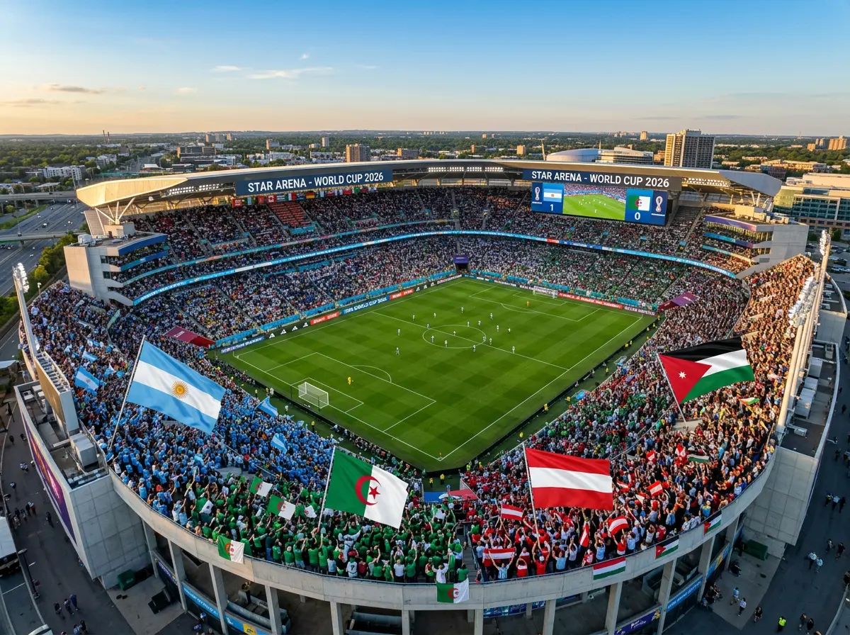Composition du groupe J de la Coupe du Monde 2026 avec l'Argentine, l'Algérie, l'Autriche et la Jordanie