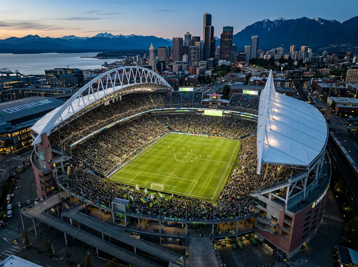 Vue aerienne du Lumen Field de Seattle, stade de la Coupe du Monde 2026